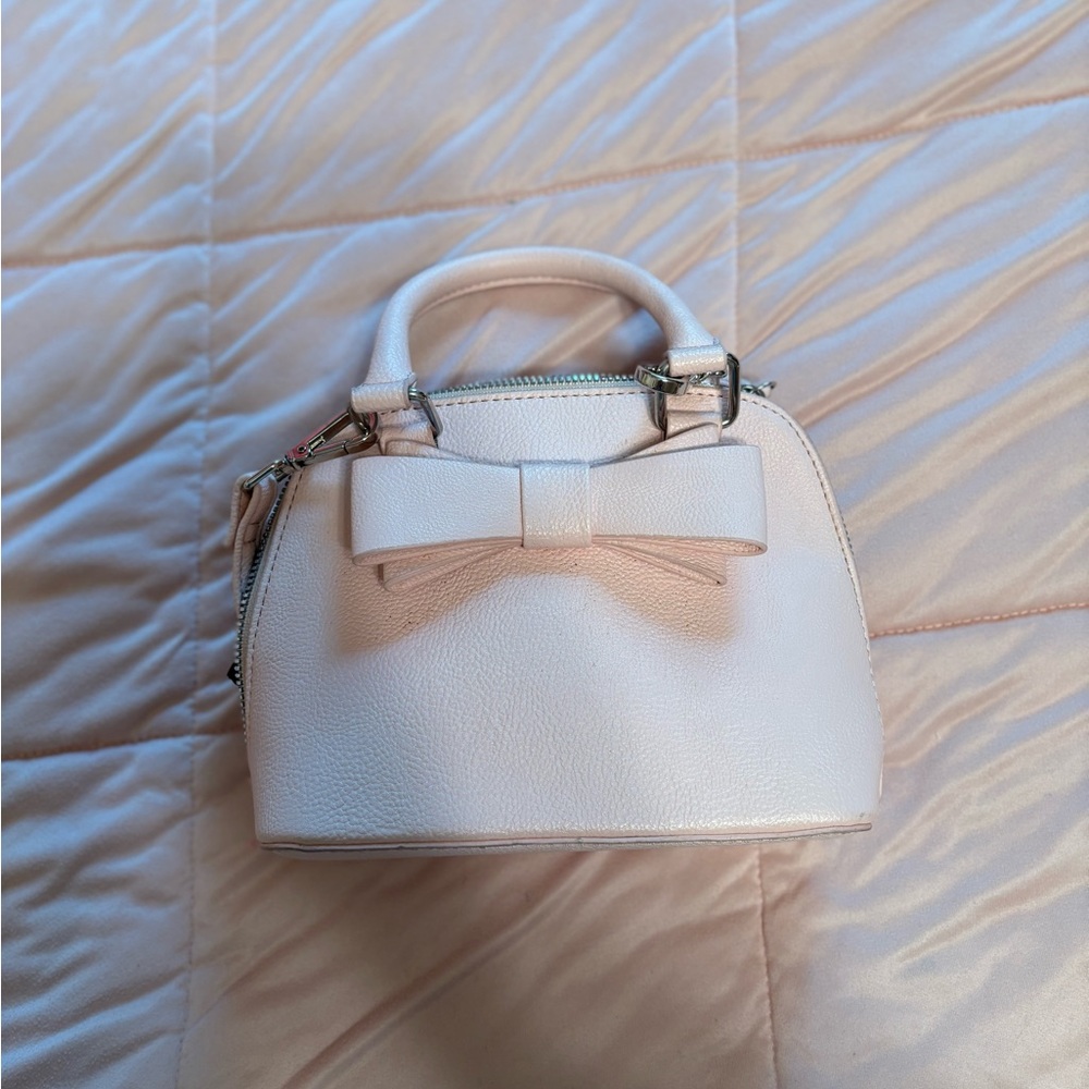 Betsey Johnson Pink Cream Bow Handbag